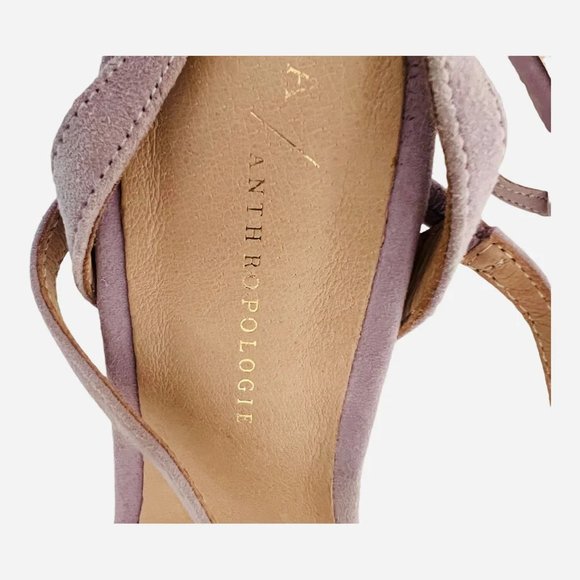 NWOB Anthropologie Lucille Slingback Heels in Lavender Suede, size 7.5M - Picture 6 of 10